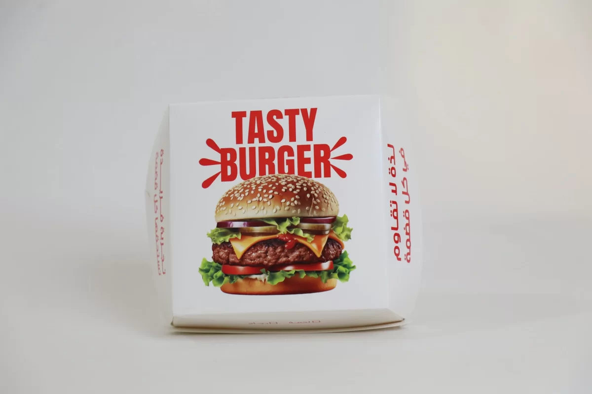 Kraft takeaway burger box 12.5x11x9 cm bulk order KSA